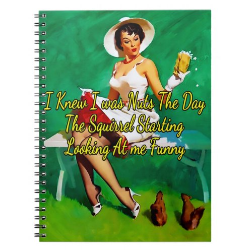 1950âs Pinup Squirrely Situation by Gil Elvgren Notebook