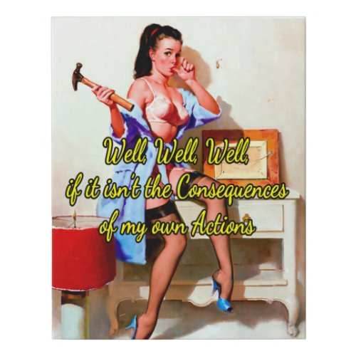 1950s Pinup the wrong nail by Gil Elvgren  Faux Canvas Print