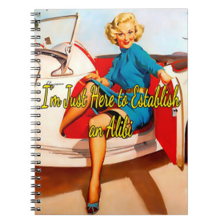 1950’s Woman in White Car by Gil Elvgren Notebook