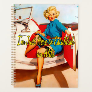 1950’s Woman in White Car by Gil Elvgren Planner