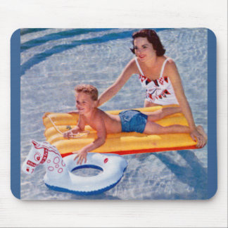 1950 summer in the pool mouse pad