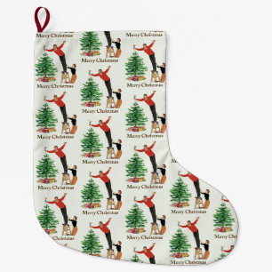 1950 Vintage Couple Merry Christmas Large Christmas Stocking