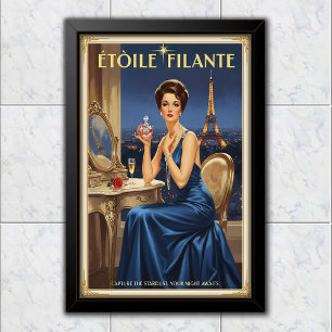 1950 Vintage Étoile Filante Perfume Advertising Poster