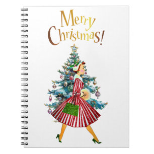1950 Vintage Lady Christmas Shopping Notebook
