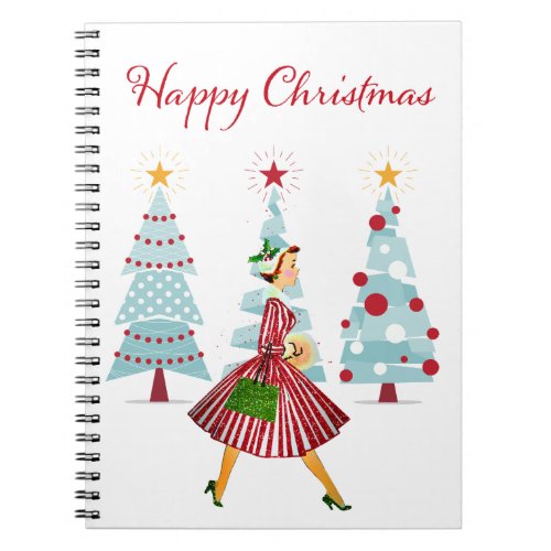 1950 Vintage Lady Christmas Shopping Notebook