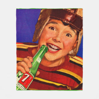 1950s ‘77 soda ad print fleece blanket