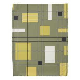 1950's Abstract Art Avocado Green Duvet Cover