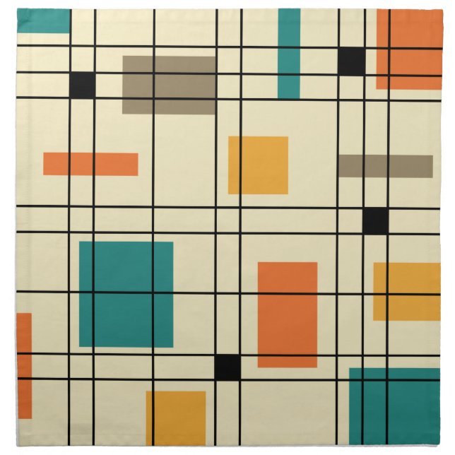 1950's Abstract Art Cloth Napkin (Front)