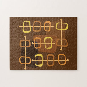 1950s Abstract Art Hollow Rocks Brown Jigsaw Puzzle
