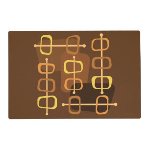 1950s Abstract Art Hollow Rocks Brown Placemat