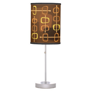 1950s Abstract Art Hollow Rocks Brown Table Lamp