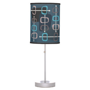 1950s Abstract Art Hollow Rocks Teal Table Lamp