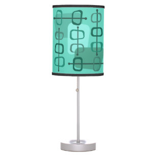 1950s Abstract Art Hollow Rocks Turquoise Table Lamp