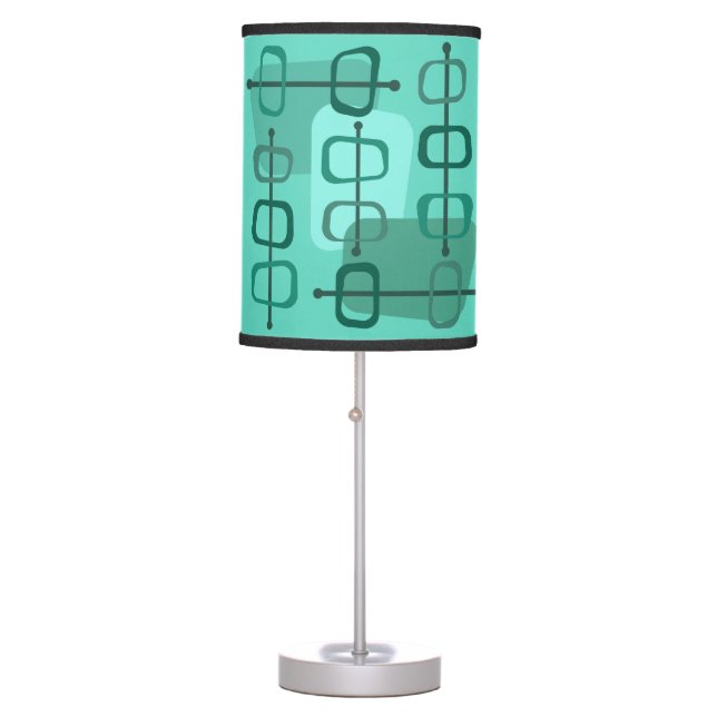 1950s Abstract Art Hollow Rocks Turquoise Table Lamp (Front)