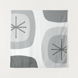 1950s Abstract Art Light Gray Tapestry