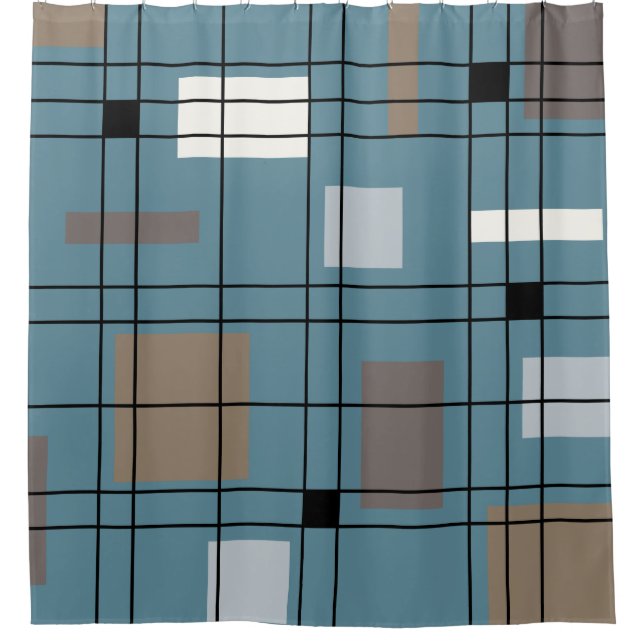 1950's Abstract Art Shower Curtain (Front)