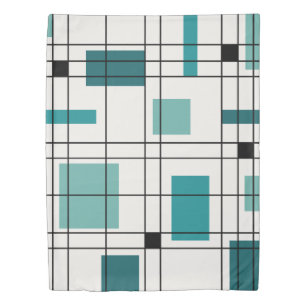 1950's Abstract Art Teal Duvet Cover