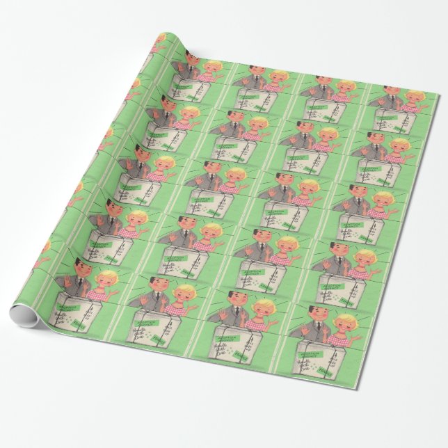 1950s adoptive parents adoption wrapping paper (Unrolled)