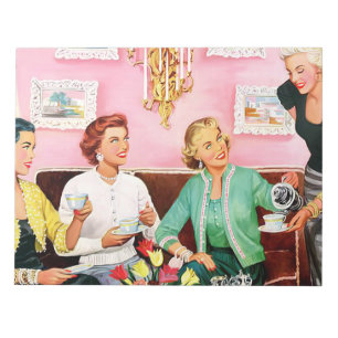 1950's Afternoon Tea Mid Century Modern Art Medium Notepad