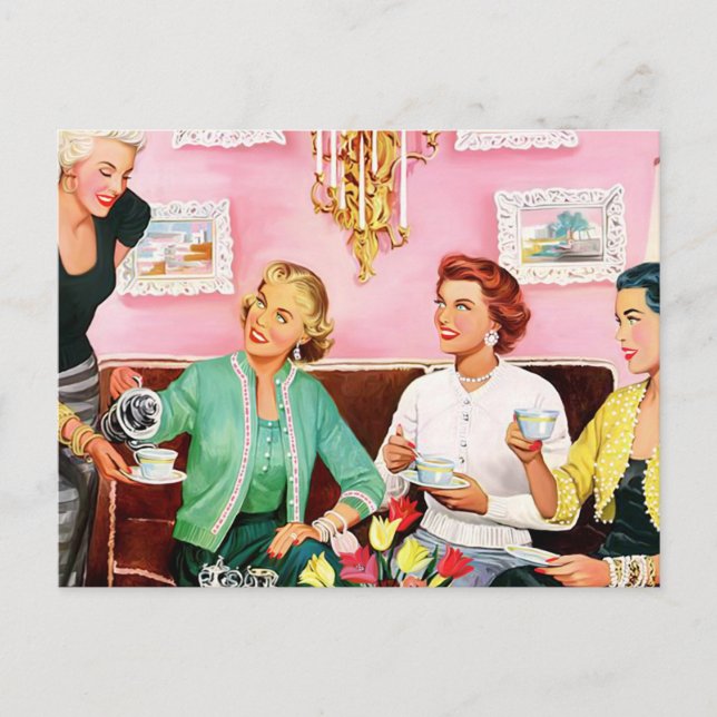 1950's Afternoon Tea    Postcard (Front)