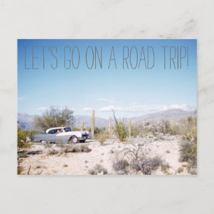 1950'S Arizona Road Trip in the Desert Postcard