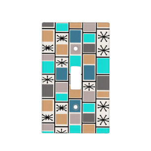 1950s Atomic Age Rectangles Starbursts Light Switch Cover