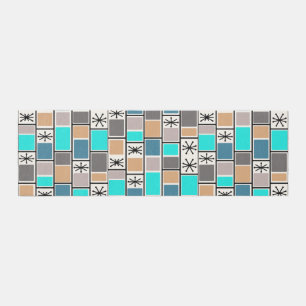 1950s Atomic Age Rectangles Starbursts Outdoor Rug
