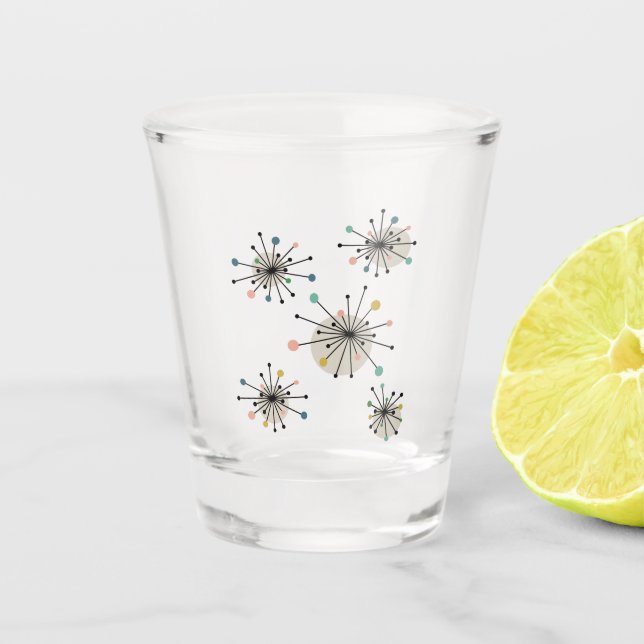 1950s Atomic Age Starburst Midcentury Modern Shot Glass (Front)