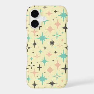 1950s Atomic Age Stars on Yellow Mid Century iPhone 17 Case
