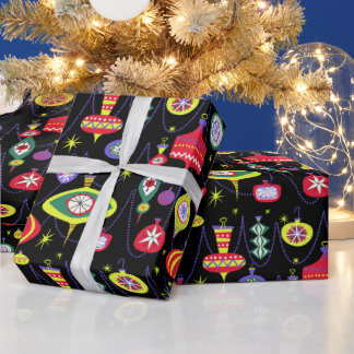 1950s Atomic Mid-Century Modern Christmas Wrapping Paper