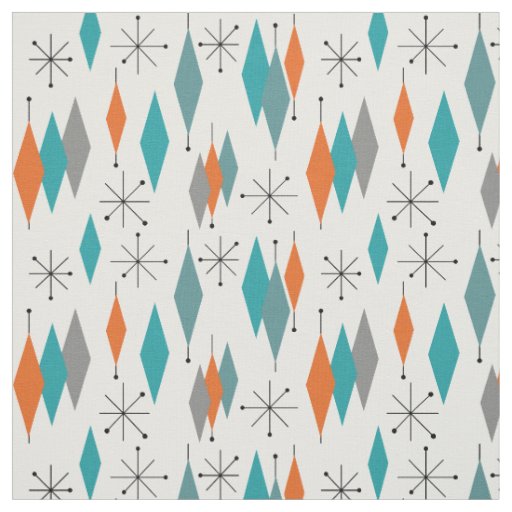 1950s Atomic Midcentury Modern Fabric | Zazzle