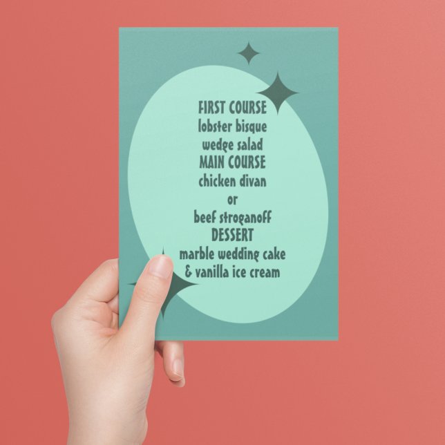 1950's Atomic Mint Wedding Menu (Creator Uploaded)