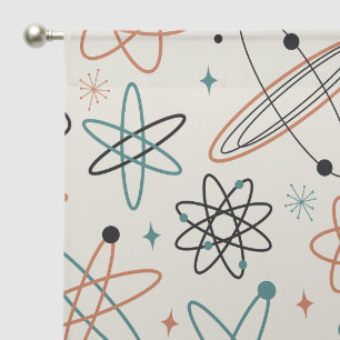 1950s Atomic Space Age Mid Century Pattern Sheer Curtains