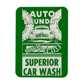 1950s Auto Laundry Car Wash ad Magnet
