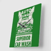 1950s Auto Laundry Car Wash ad Square Wall Clock (Angle)