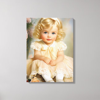 1950s Baby Girl Portrait Canvas Print
