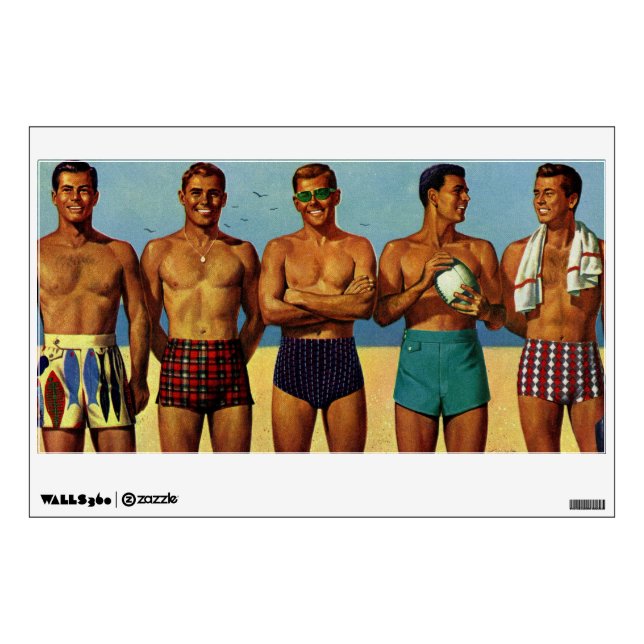 1950s Beach Dudes Wall Decal (Front)