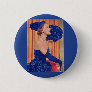 1950s beautiful in blue button