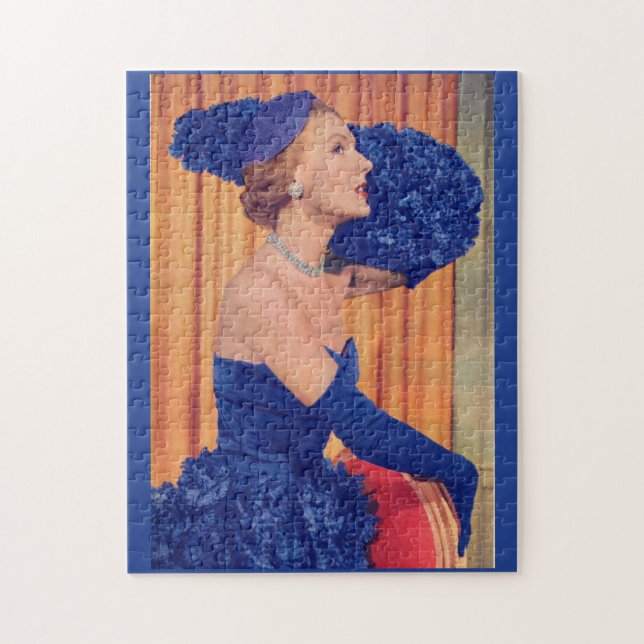 1950s beautiful in blue jigsaw puzzle (Vertical)