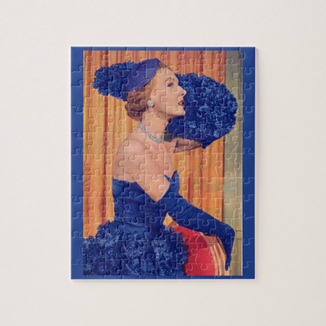 1950s beautiful in blue jigsaw puzzle (Vertical)