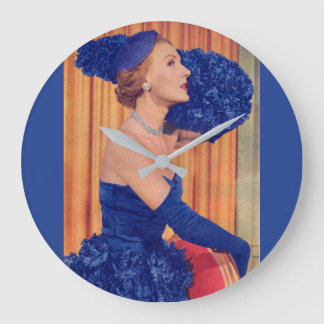 1950s beautiful in blue large clock