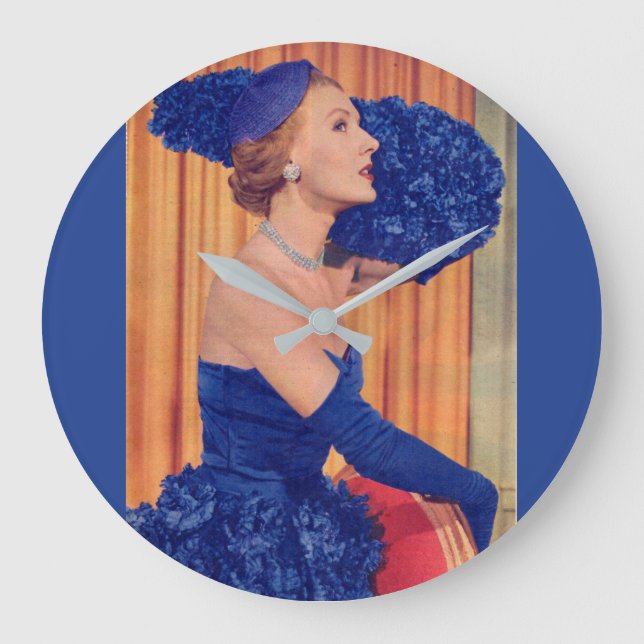 1950s beautiful in blue large clock (Front)