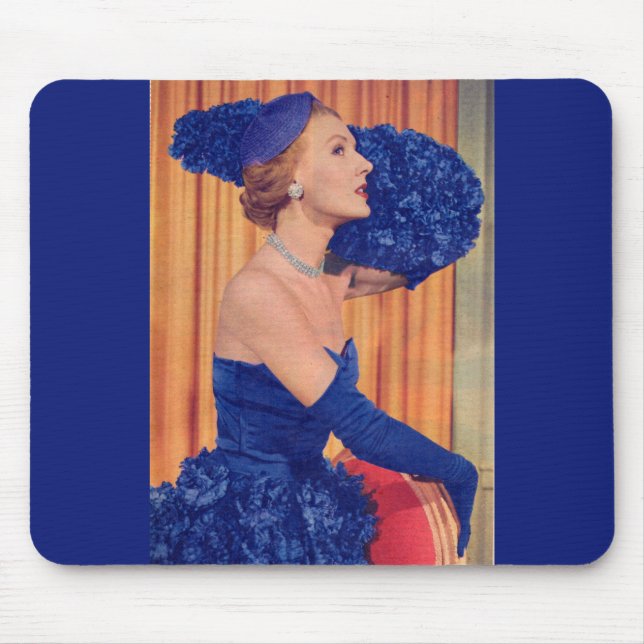1950s beautiful in blue mouse pad (Front)