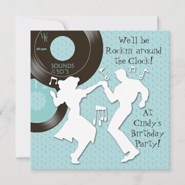 1950's Birthday Party Invitation (Front)