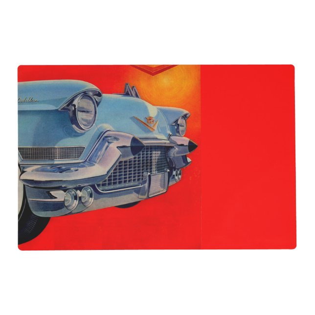 1950s blue Cadillac grille Placemat (Back)
