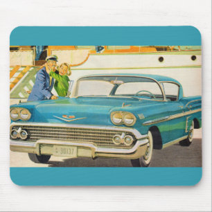 1950s  blue Impala ad Mouse Pad