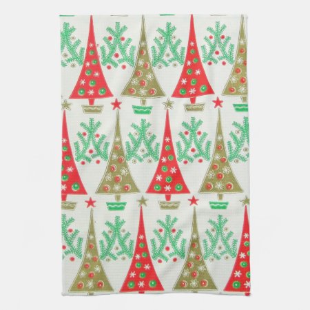 1950s Cartoon Christmas Tree Kitchen Towel