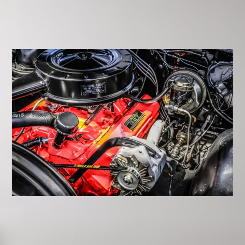 1950s Chevrolet 327 Turbo Fire V8 engine Poster