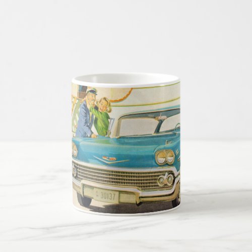 1950s Chevy Impala blue with fins Coffee Mug