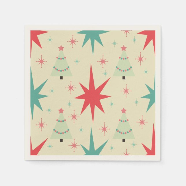 1950s Christmas Retro Napkins (Front)